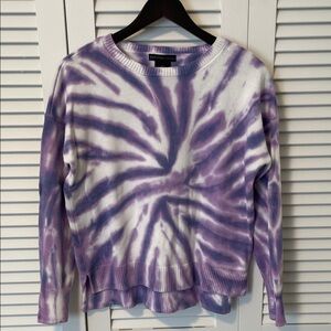 Design History Purple and White Tie-Dye Sweater